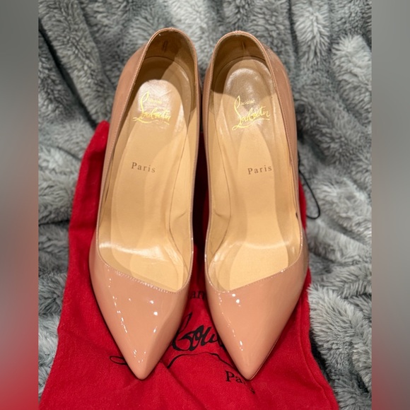 Christian Louboutin Blush 100mm Simple Pump Patent Leather Heels